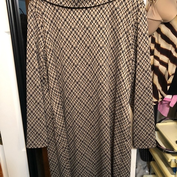 Newport News  XL 12 -16 Brown houndstooth sweater jacket three-quarter length - Picture 4 of 8